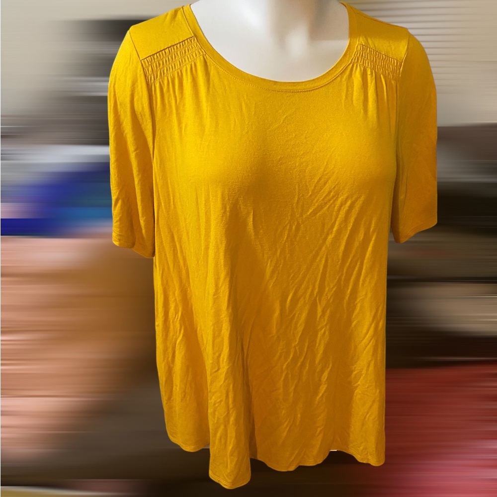 Lane Bryant Yellow Top and Snake Print Shorts Set 3X - Picture 2 of 6